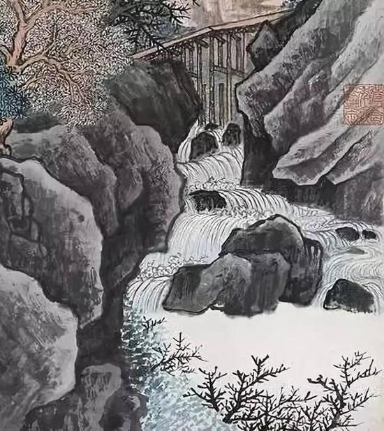 《秋山萧寺》局部图